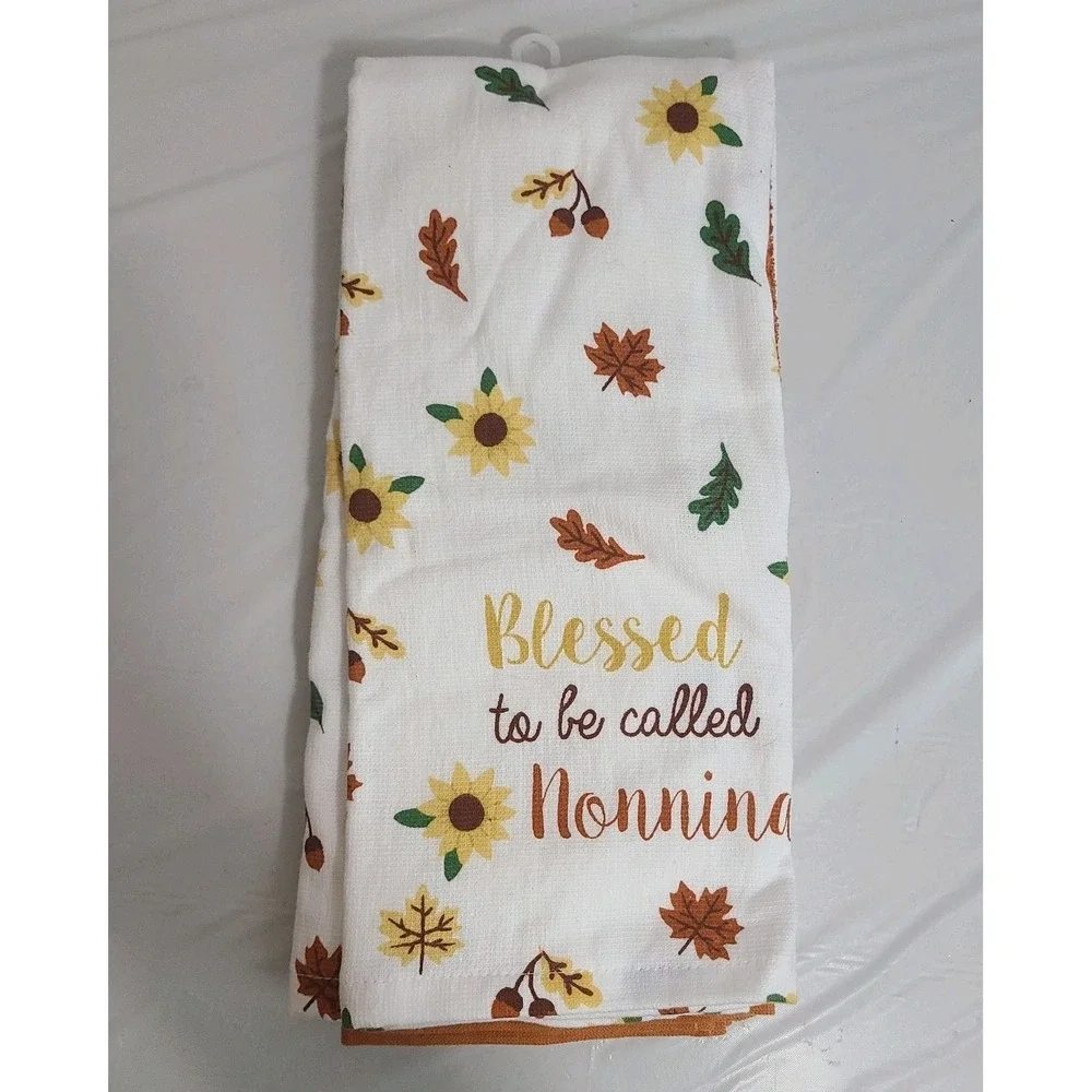 NWT Deborah Connolly Set/3 Kitchen Towels  Thanksgiving Blessed To Be Nonnina